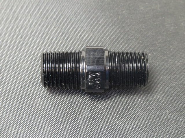 (image for) Nipple, Male - 1/8 NPT - Aluminum - Black Anodized - Click Image to Close